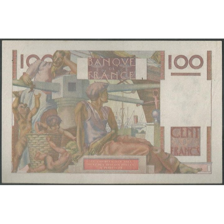 Francia 100 Francs 16 Nov 1950 P128c reverso