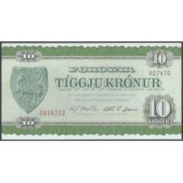 Islas Faroe 10 Kronur L1974 (74) P18a