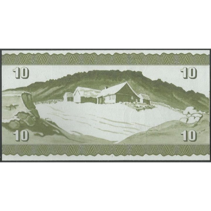 Islas Faroe 10 Kronur L1974 (74) P18a reverso