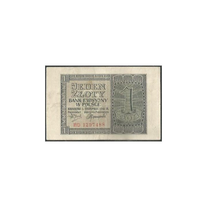 Polonia 1 Zloty 1 Ago 1941 P99