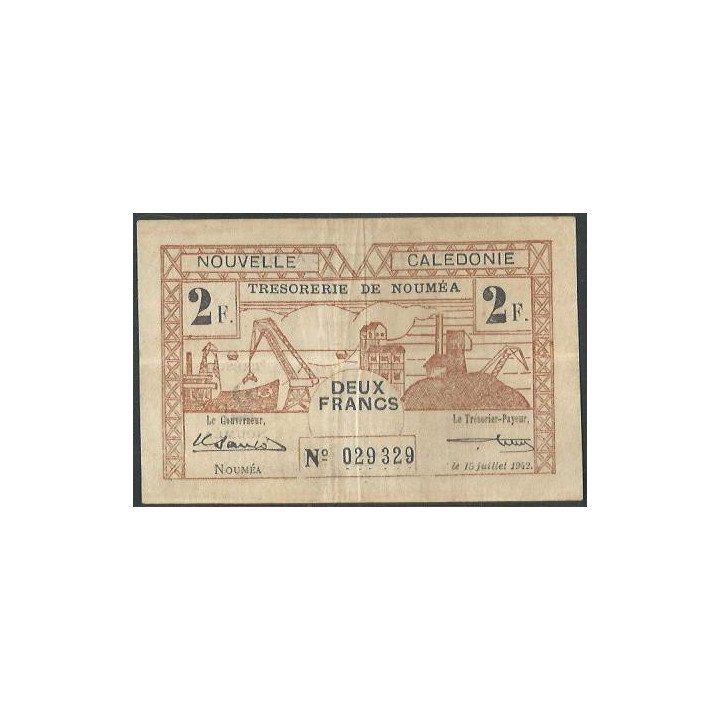 Nueva Caledonia 2 Francs 15 Jul 1942 P53