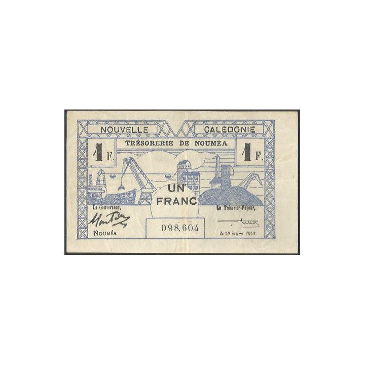 Nueva Caledonia 1 Franc 29 Mar 1943 P55