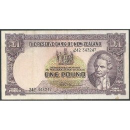 Nueva Zelanda 1 Pound ND1956-60 Firma 6 P159c