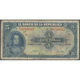 Billete de 5 Pesos 20 Jul 1943 BGW117