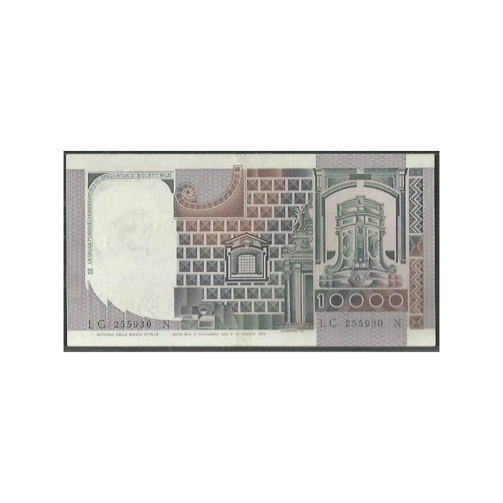 Italia 10.000 Liras 3 Nov 1982 P106b reverso