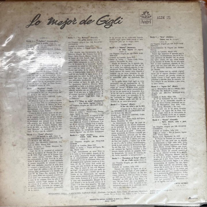 Beniamino Gigli - Lo mejor de Gigli reverso