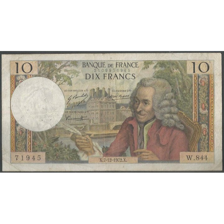 Francia 10 Francs 7 Dic 1972 P147d
