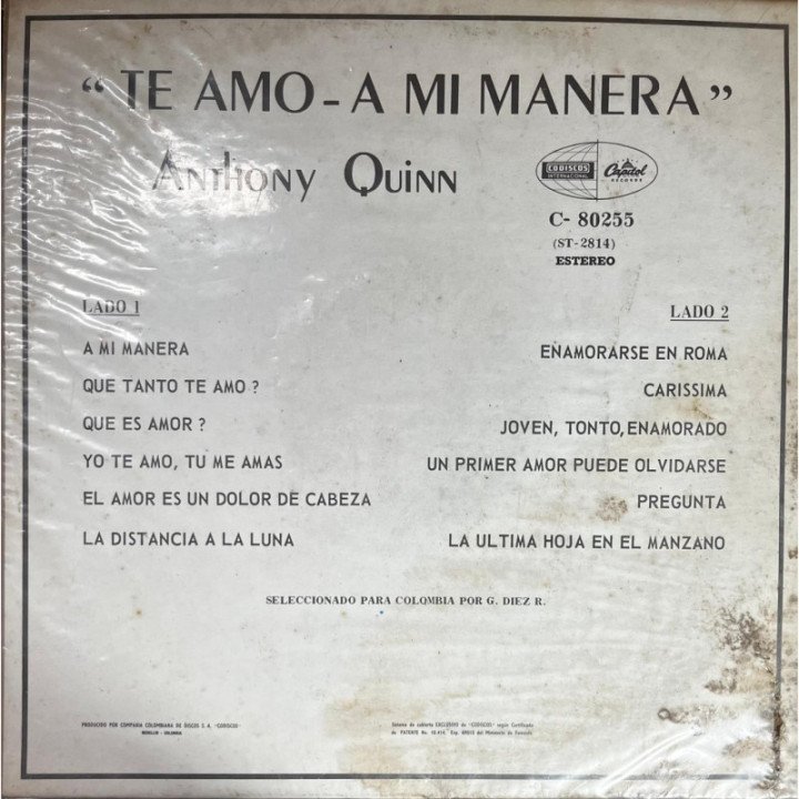 Anthony Quin - In My Own Way I Love You reverso