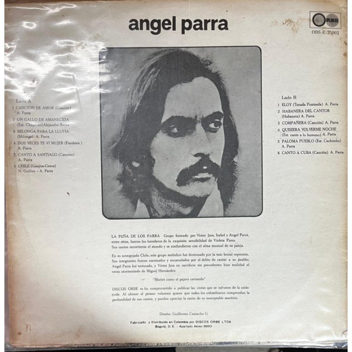 Angel Parra - Peña de los Parra reverso