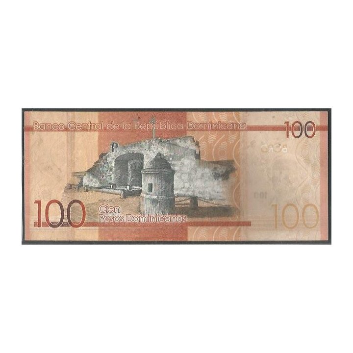 Rep. Dominicana 100 Pesos 2017 P190d reverso