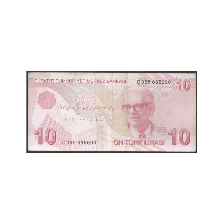 Turkya 10 Liras ND2009 P223d reverso