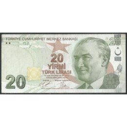 Turkya 20 Liras ND2009 P224d
