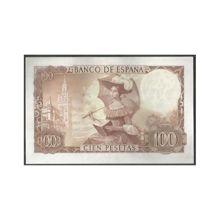 España 100 Pesetas 19 Nov 1965 P150 reverso