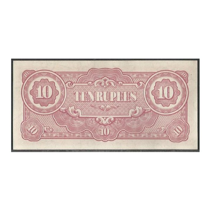 Burma - Ocupacion Japon WWII 10 Rupias ND1942-4 P16a reverso