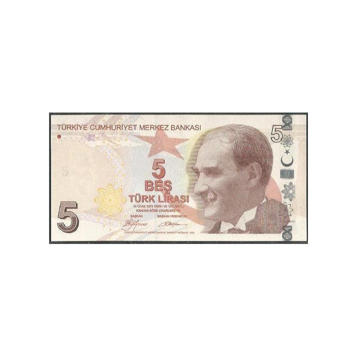 Turkya 5 Liras ND2009 P222a
