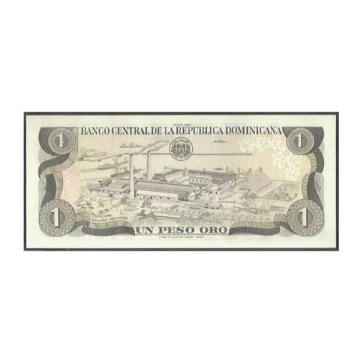 Rep. Dominicana 1 Peso 1987 P126b reverso