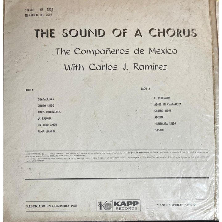 The Compañeros De Mexico - The Sound oF Chorus reverso