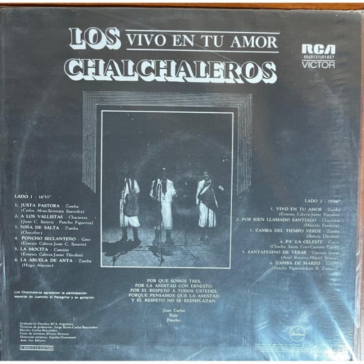 Los Chalchaleros - Vivo en Tu Amor reverso