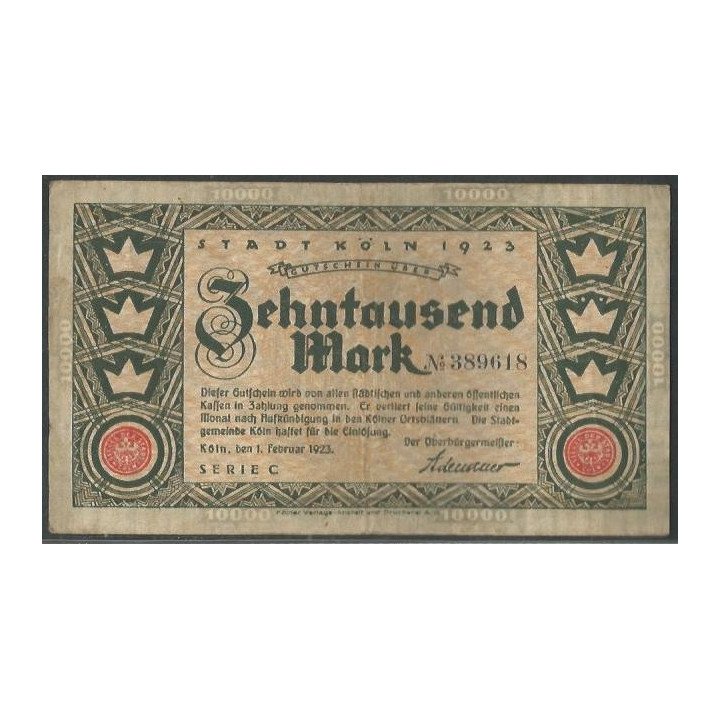 Alemania - Koln 10.000 1 Feb 1923
