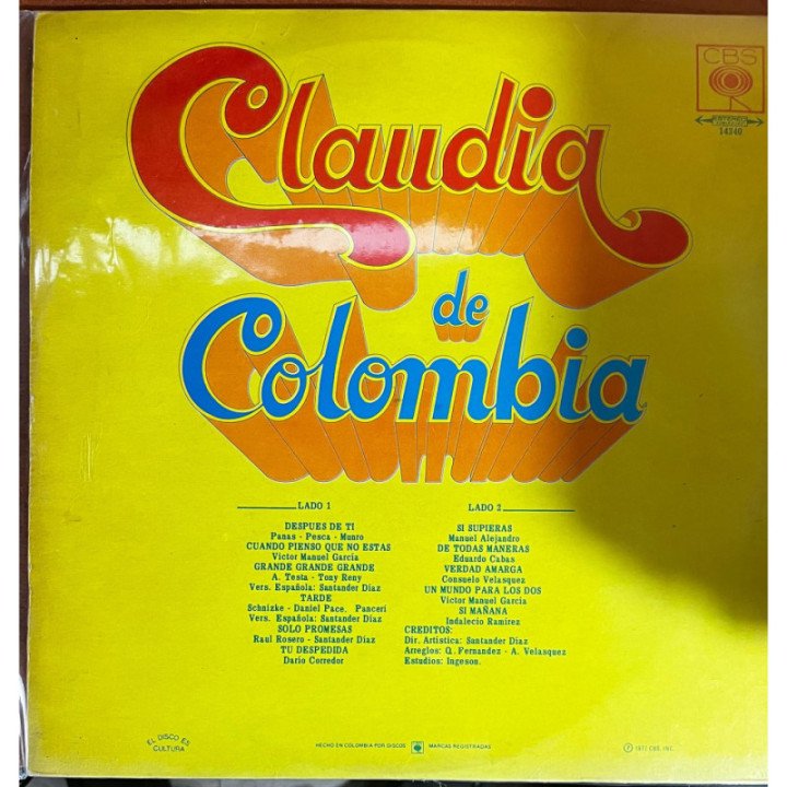 Claudia de Colombia reverso