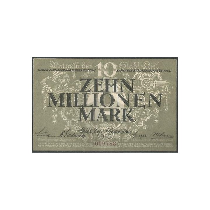 Alemania - Kiel 10.000.000 Mark ND1923