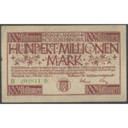 Alemania - Hessiche 100.000.000 Mark 20 Jul 1923