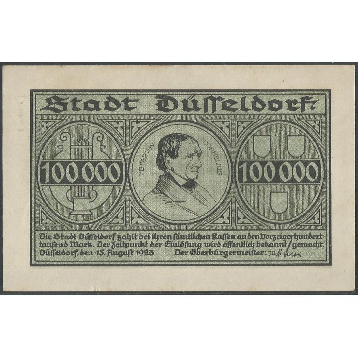 Alemania - Dusseldorf 100.000 Mark 15 Ago 1923