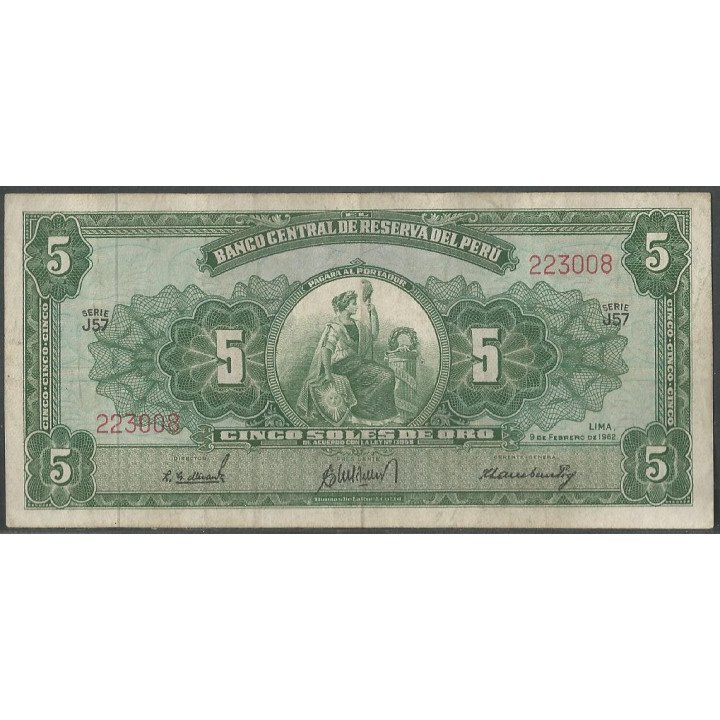 Peru 5 Soles 9 Feb 1962 P83a