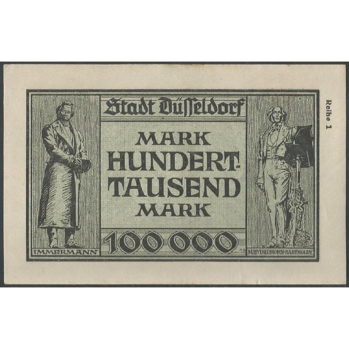 Alemania - Dusseldorf 100.000 Mark 15 Ago 1923 reverso