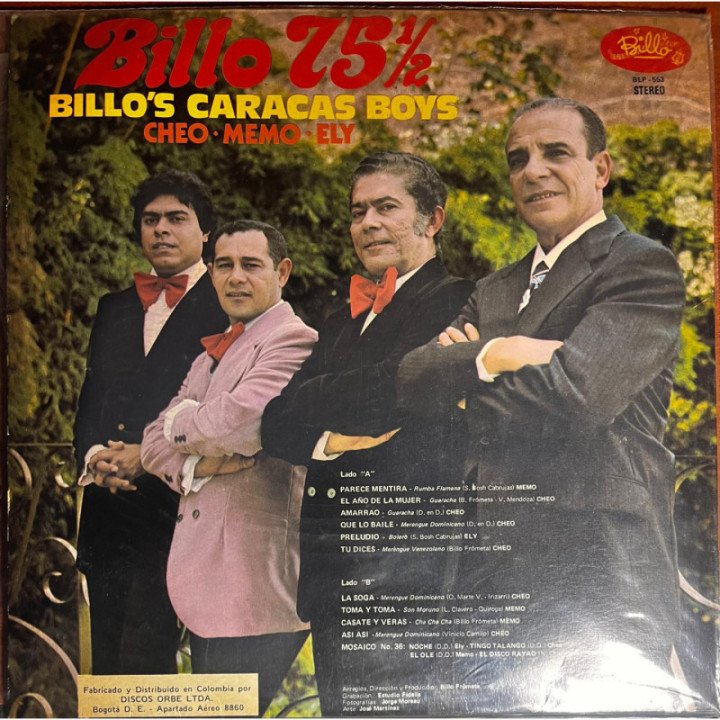 Billo's Carcacas Boys - Billo '75 1/2 reverso