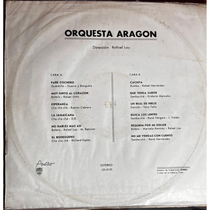 Orquesta Aragon - Direccion: Rafel Lay reverso