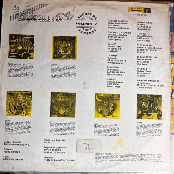 La Banda Del Barrilito - Noches de Taberna Vol.7 reverso