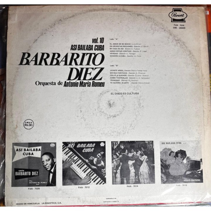 Barbarito Diez - con La Orquesta Antonio Ma. Romeu reverso