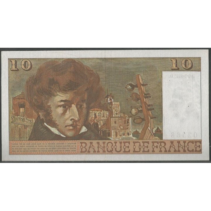 Francia 10 Francs 6 Mar 1975 P150b reverso