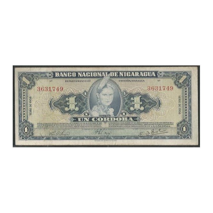 Nicaragua 1 Cordoba 1958 P99b