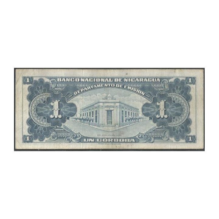 Nicaragua 1 Cordoba 1960 P99c reverso