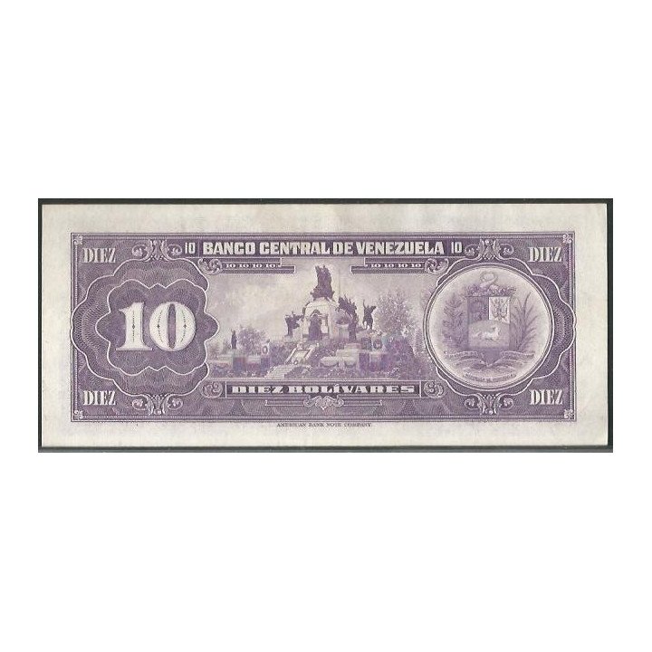 Venezuela 10 Bolivares 29 Ene 1974 E 8 Dig P51d reverso