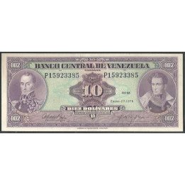 Venezuela 10 Bolivares 27 Ene 1976 P 8 Dig P51e