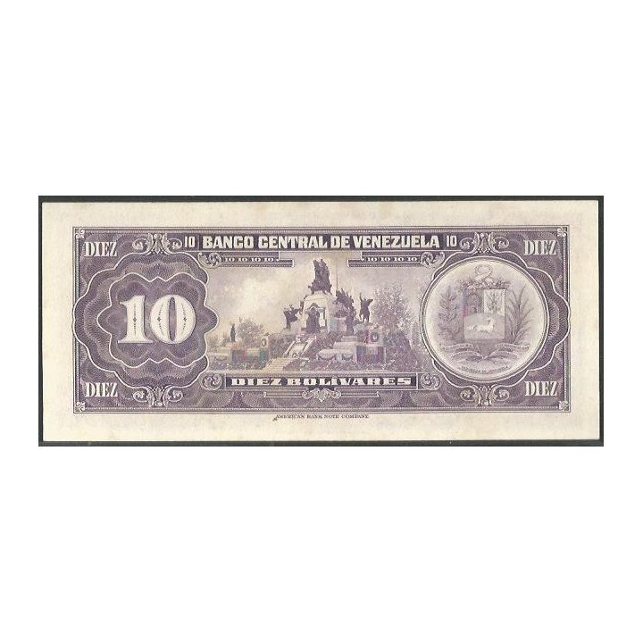 Venezuela 10 Bolivares 27 Ene 1976 R 8 Dig P51e reverso