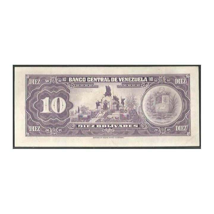 Venezuela 10 Bolivares 27 Ene 1976 S 8 Dig P51e reverso