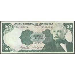 Venezuela 20 Bolivares 23 Abr 1974 E 7 Dig P53a
