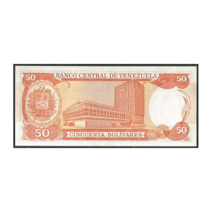 Venezuela 50 Bolivares 7 Jun 1977 H 7 Dig P54d reverso
