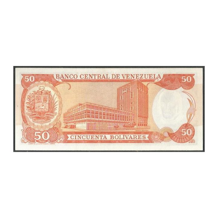 Venezuela 50 Bolivares 7 Jun 1977 K 7 Dig P54d reverso