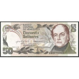 Venezuela 50 Bolivares 27 Ene 1981 A 8 Dig P58a