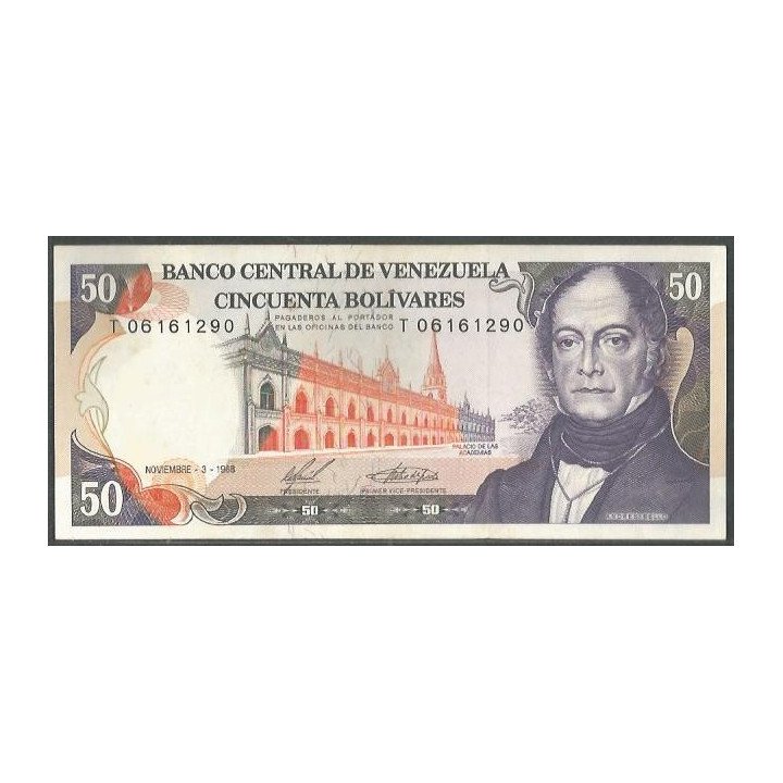 Venezuela 50 Bolivares 3 Nov 1988 T 8 Dig P65b