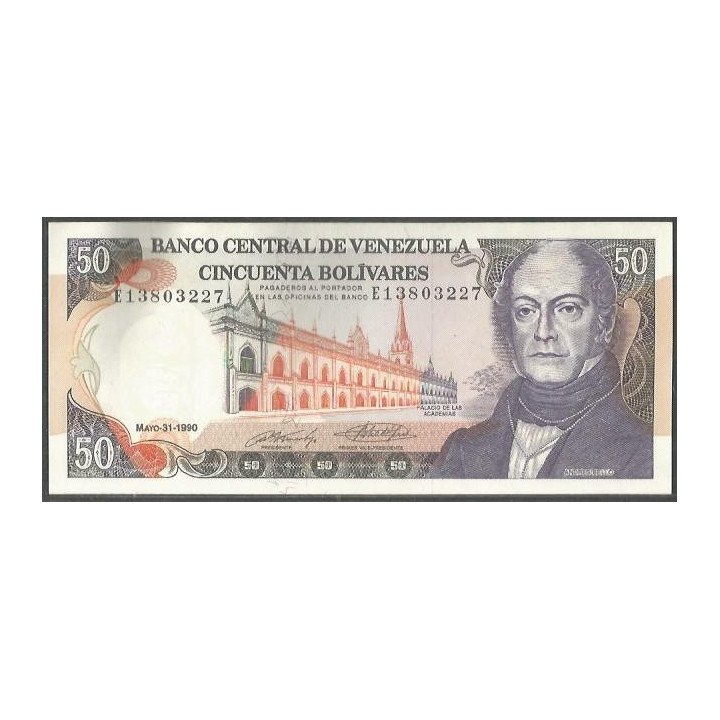 Venezuela 50 Bolivares 31 May 1990 E 8 Dig P65c