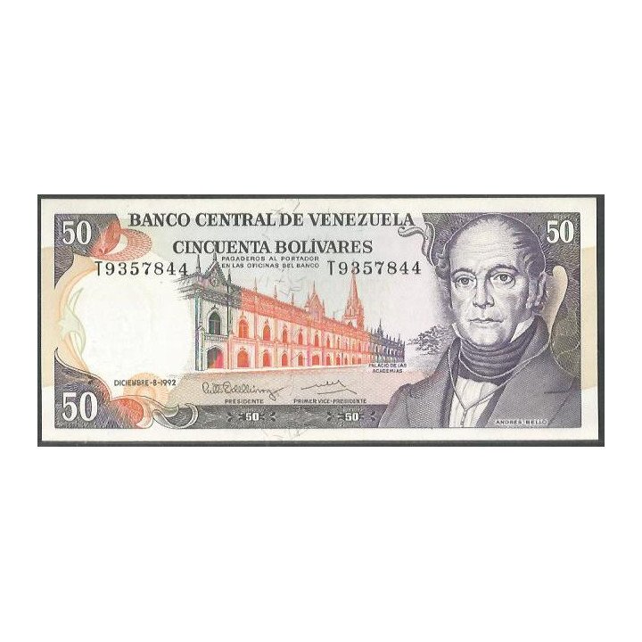 Venezuela 50 Bolivares 8 Dic 1992 T 7 Dig P65d