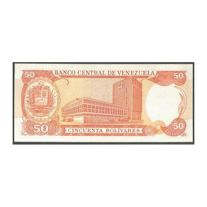 Venezuela 50 Bolivares 5 Jun 1995 Q 8 Dig P65e reverso