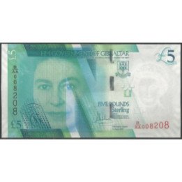 Gibraltar 5 Pounds 21 Ago 2020 P42