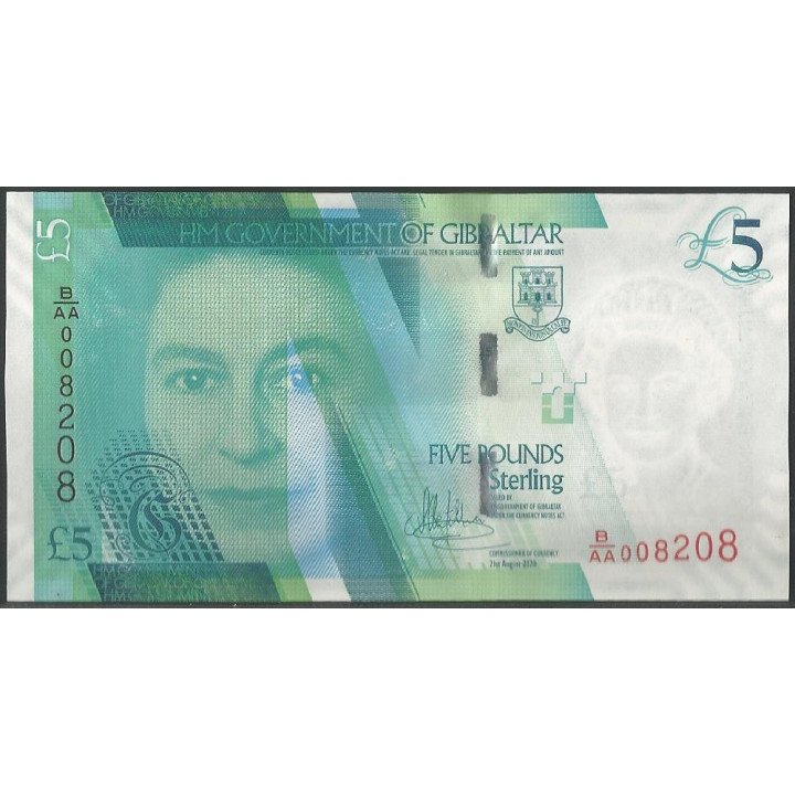 Gibraltar 5 Pounds 21 Ago 2020 P42